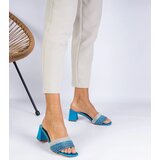 Gemre Blue elegant block heels with rhinestones Maritto | shoptok.hr