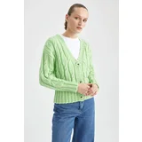 Defacto Regular Fit V Neck Cardigan