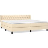  Krevet s oprugama i madracem krem 200 x 200 cm od tkanine | shoptok.hr