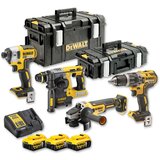 Dewalt DCK422P3-QW Akumulatorski komplet 4 dijela, 18 volti ukljucujuci 3 x 5,0 Ah baterije, brzo punjenje i Tough-Box. | shoptok.hr