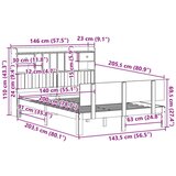 vidaXL Krevet s regalom za knjige bez madraca 140x200 cm od borovine | shoptok.hr