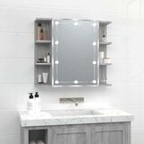 vidaXL omarica z ogledalom in led lučkami siva sonoma 70x16,5x60 cm | Shoptok.si