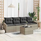  Set sofe s jastukom s jastukom 5 pcs Svijetlo siva poliratan | shoptok.hr
