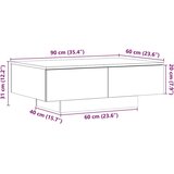 vidaXL Stol za kavu staro drvo 90 x 60 x 31 cm od konstruiranog drva | shoptok.hr