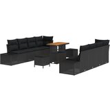vidaXL set od 11 dijelova vrtnog sofa s jastucima crni poli ratan acacia, dvosed vrtnog sofa s jastucima crni poli ratan, set od 3 dijela za vrtno objedovanje s jastučićima crni poli ratan acacia | shoptok.hr