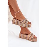 Boto Womens Wedge Sandals With Braiding And Decoration Multicolor Isolene | ePonuda.com