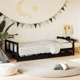 The Living Store Otroški posteljni okvir s predali črn 90x200 cm trdna borovina - Otroški Posteljni Okvir, (21625350) | Shoptok.si