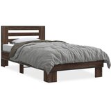  Okvir za krevet smeđi hrast 90x190 cm konstruirano drvo i metal | shoptok.hr