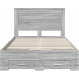  Krevetna konstrukcija s ladicama Siva Sonoma 120 x 190 cm | shoptok.hr
