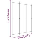 Sobna pregrada s 3 panela bijela 150 x 200 cm od tkanine | shoptok.hr