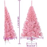  Umjetna polovica božićnog drvca sa stalkom ružičasta 120 cm PVC | shoptok.hr