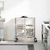 Kolica za pladnjeve s 12 GN posuda 75x55x87 cm Nehrđajući čelik | shoptok.hr