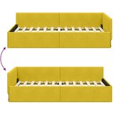 vidaXL Kotna postelja Rumena 100 x 200 cm Samet in sodobno leseno | Shoptok.si