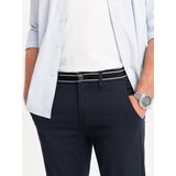 Ombre Men's chino pants with decorative waistband - navy blue | shoptok.hr