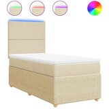  Okvir kreveta s oprugama i madrac krem 80x200 cm od tkanine | shoptok.hr