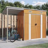 vidaXL Vrtna lopa z nadstreškom svetlo rjava 277x110,5x181 cm jeklo Cene