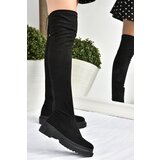 Fox Shoes Black Stretch Notebook Flexible Suede Women's Boots Cene