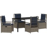 vidaXL 5-delni set vrtnarske jedilnice, siva poli ratan, (22087339) | Shoptok.si