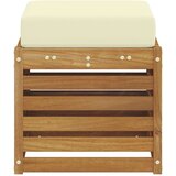  Vanjska stolica klupa s jastukom Prirodna 43 x 43 x 37 cm - Prirodna boja i krem 40 cm Zatvoren prostor za noge | shoptok.hr