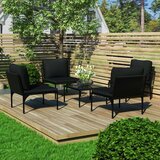  5-dijelna vrtna garnitura s jastucima crna PVC | shoptok.hr