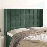  Uzglavlje s ušima tamnozeleno 147x16x118/128 cm baršunasto | shoptok.hr