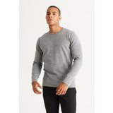 AC&Co / Altınyıldız Classics Men's Gray Melange Standard Fit Normal Cut Crew Neck Knitwear Sweater. Cene
