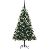  Umjetna jelka s pantenom i pahuljicama Zelena i bijela 180 cm | shoptok.hr