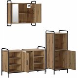  Set ormarića za kupaonicu 3 kom. Hrast artisan - Hrast artisan Ormar ispod sudopera (1 vrata i 2 police) + viseći ormar + kupaon | shoptok.hr