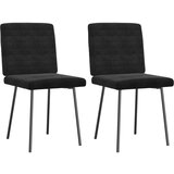 Maison Chic Jedilni stoli - Vzorci stoli 2 kosa črn žamet A217, (22032493) | Shoptok.si