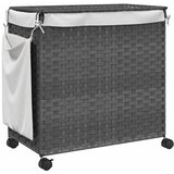  Košara za rublje s kotačima siva 60 x 35 x 60,5 cm od ratana | shoptok.hr