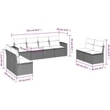  8-dijelni set vrtnih sofa od poliratana s jastucima bež | shoptok.hr