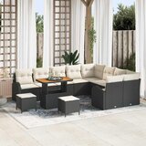  Sjedeća garnitura za vrt 12 kom. Crna poliratan 289 x 234 x 85 cm | Shoptok.si