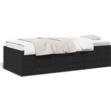 vidaXL Dnevni krevet s ladicama crni 90 x 200 cm konstruirano drvo | shoptok.hr
