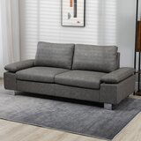 HOMCOM dvosedežna sedežna garnitura za lounge in pisarno z oblazinjenim sedežem in nastavljivimi nasloni za roke, 200x88x86cm, siva, (20745079) Cene