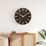 vidaXL Stenska ura s svetlečo lestvico in kazalci rjava Ø30 cm | Shoptok.si