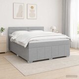  LED okvir za krevet s madracem Svjetlosiva 140 x 190 cm Tkanina | shoptok.hr