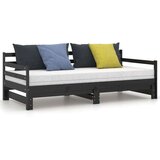  Izvlečna dnevna postelja črna trdna borovina 2x(90x200) cm, (20606174) | Shoptok.si