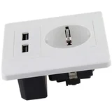 USB strujna zidna utičnica s C13 Šuko priključkom (2× USB, 10W, 5V/2.1A)
