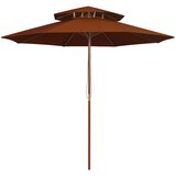  Suncobran s dvije razine i drvenim stupom 270 cm terakota | shoptok.hr
