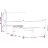 Metalni okvir kreveta s uzglavljem i podnožjem 90 x 190 cm | shoptok.hr
