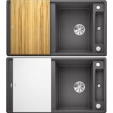Blanco sudoper AXIA III 5 S InFino SILGRANIT SIVI KAMEN, daska drvo, s dalj. upr. | shoptok.hr