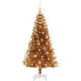 vidaXL Božično drevo med 150 LED z stojalom Zlata 150 cm PET | Shoptok.si