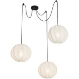 QAZQA Dizajnerska viseča svetilka bela svila 30 cm 3-luč - Plu | Shoptok.si