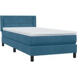 Box spring postelja z vzmetnico temno modra 80x220 cm žamet, (21792808) | Shoptok.si