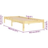  Za krevet od masivnog drva 90 x 190 cm 3FT jednokrevetni | shoptok.hr