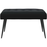  Klupa s gumbastim tkanjem Crna 80 x 40 x 46 cm Baršun | shoptok.hr