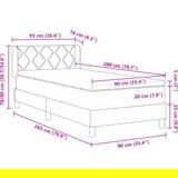 vidaXL Zloženi pomični okvir s posteljo svetlo siva 90x200 cm tkanina, Vzglavnik z obliko diamantnih blokov svetlo siva 90 cm tkanina | Shoptok.si