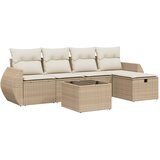  6-dijelni set vrtnih sofa s jastucima bež od poliratana 70 x 62.5 x 69 cm | shoptok.hr