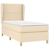  Krevet s oprugama i madracem krem 90 x 190 cm od tkanine | shoptok.hr