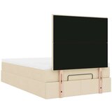 vidaXL Otomanski posteljni okvir z vzmetnico krem 120x200 cm blago | Shoptok.si